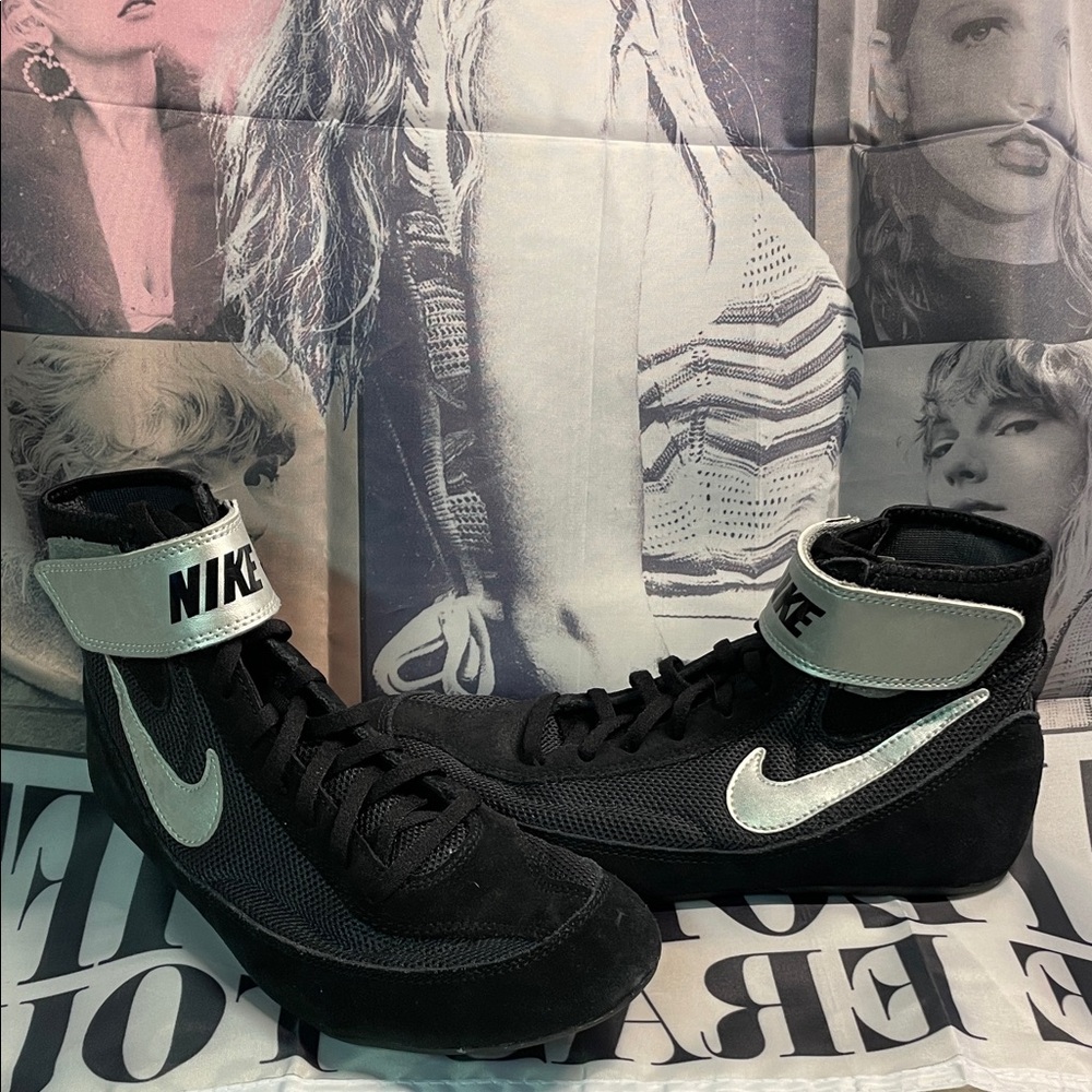 Nike Wrestling Black and silver High-Tops size 7